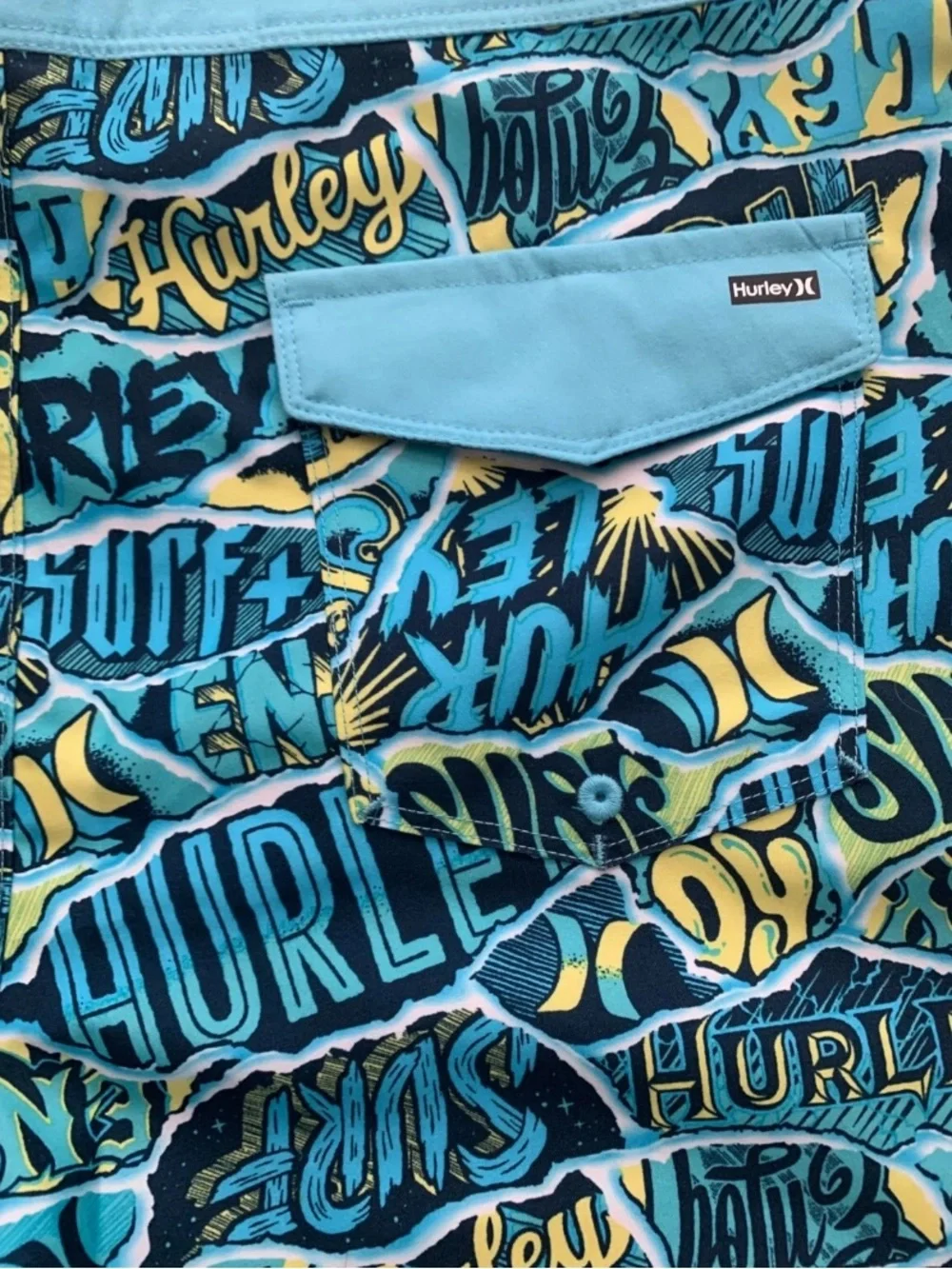 NEW SIZE 20 Boys Ripped Sticker Boardshort in Blue Gaze MSRP $38 - Picture 6 of 8
